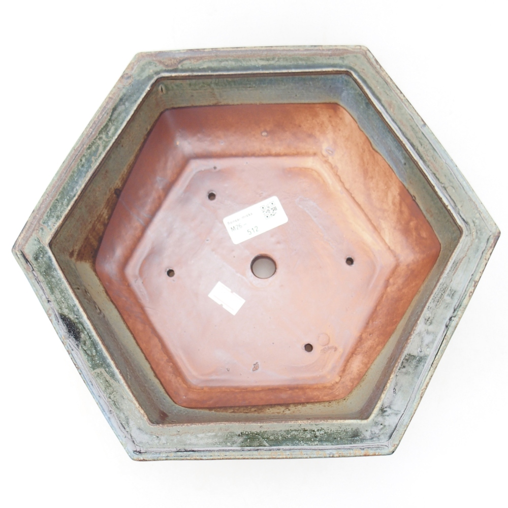 Keramická bonsajová miska 28 x 24,5 x 9 cm, zelená