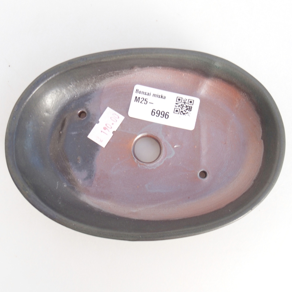 Keramická miska na bonsaje 15,5 x 11 x 2,5 cm, sivá