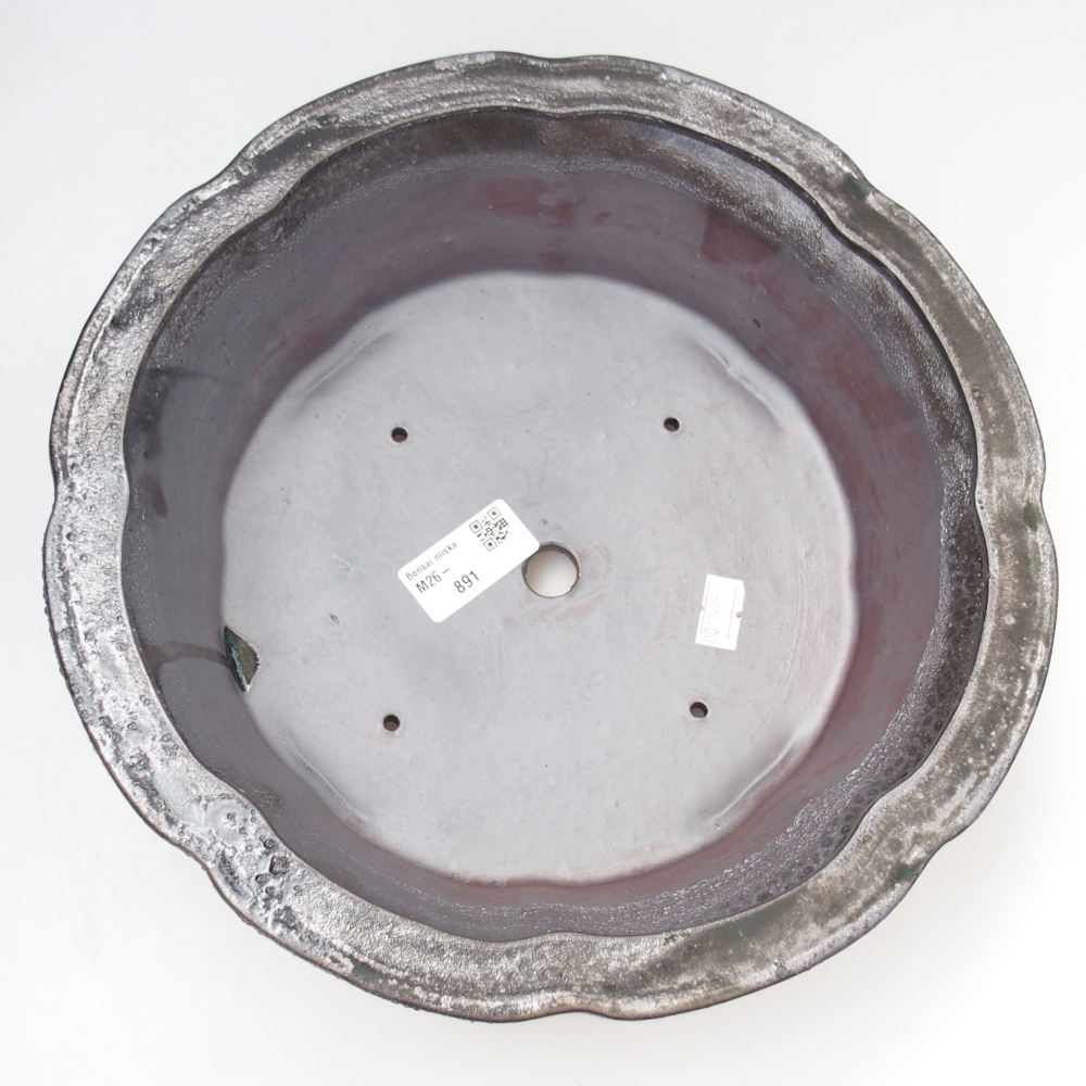 Keramická miska na bonsaje 26,5 x 26,5 x 8 cm, čierna