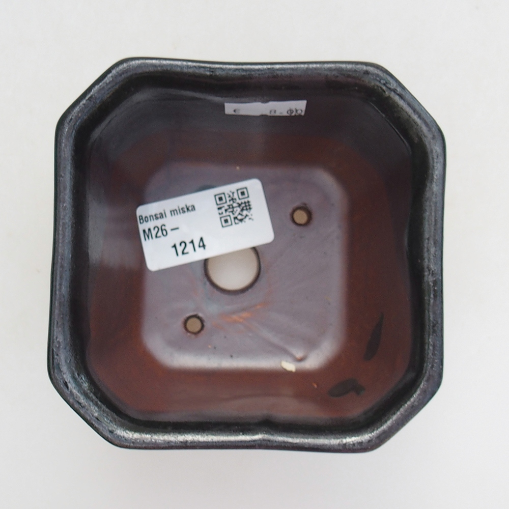 Keramická miska na bonsaje 10 x 10 x 6 cm, zelená