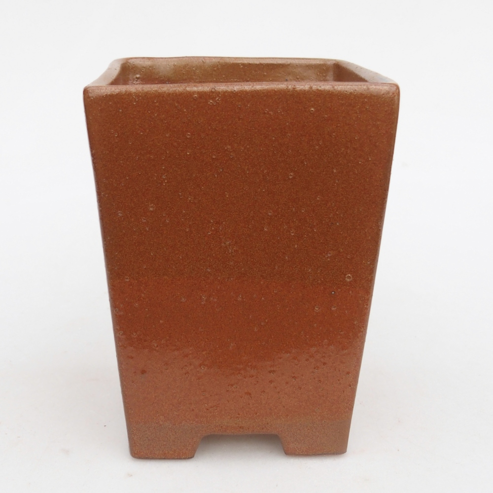 Keramická miska na bonsaje 9 x 9 x 12,5 cm, hnedá