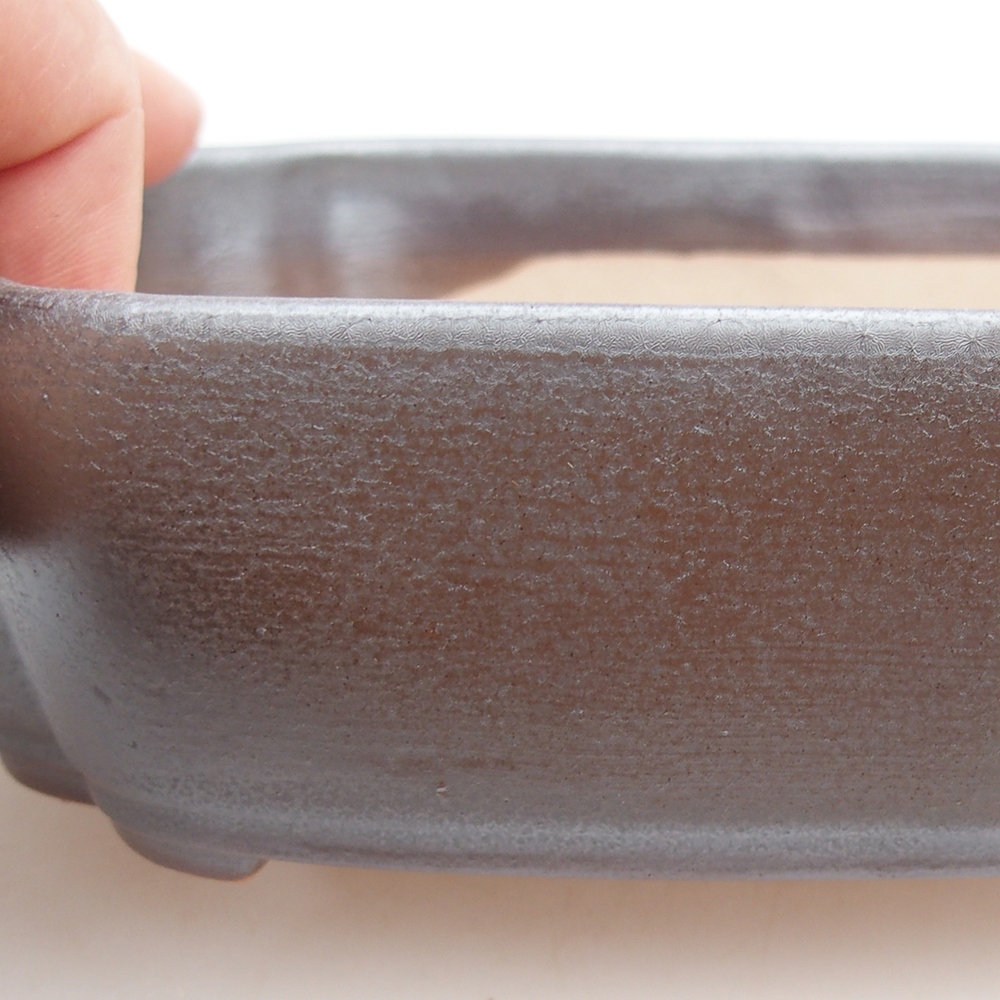 Keramická miska na bonsaje 18 x 13 x 5 cm, farba kovu