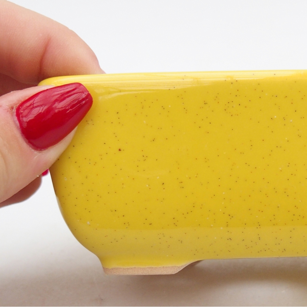 Keramická miska na bonsaje 10,5 x 7,5 x 4,5 cm, žltá