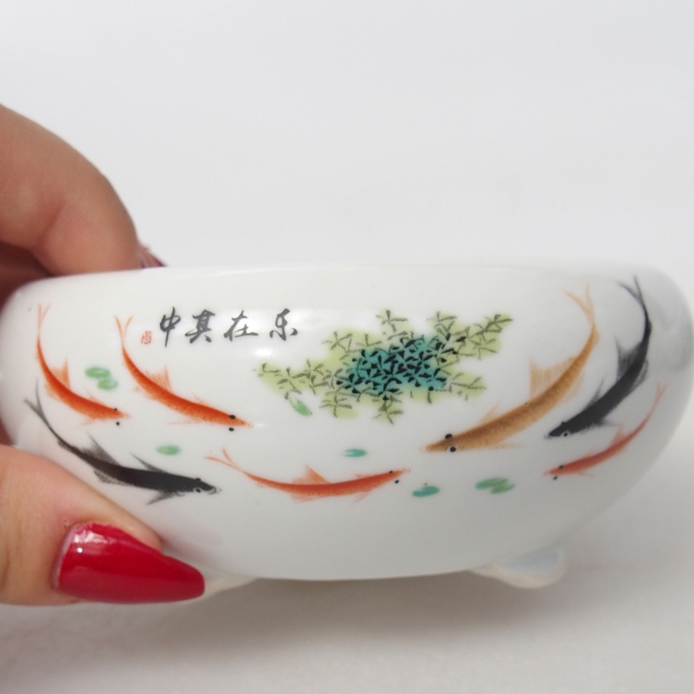 Keramická miska na bonsaje 10 x 10 x 5 cm, farba biela