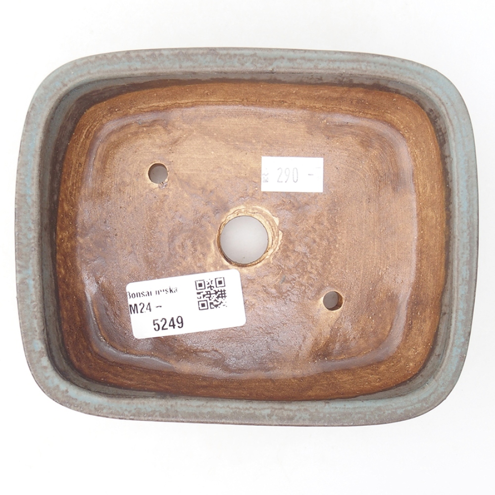 Keramická bonsai miska 14,5 x 11,5 x 4 cm, farba modra