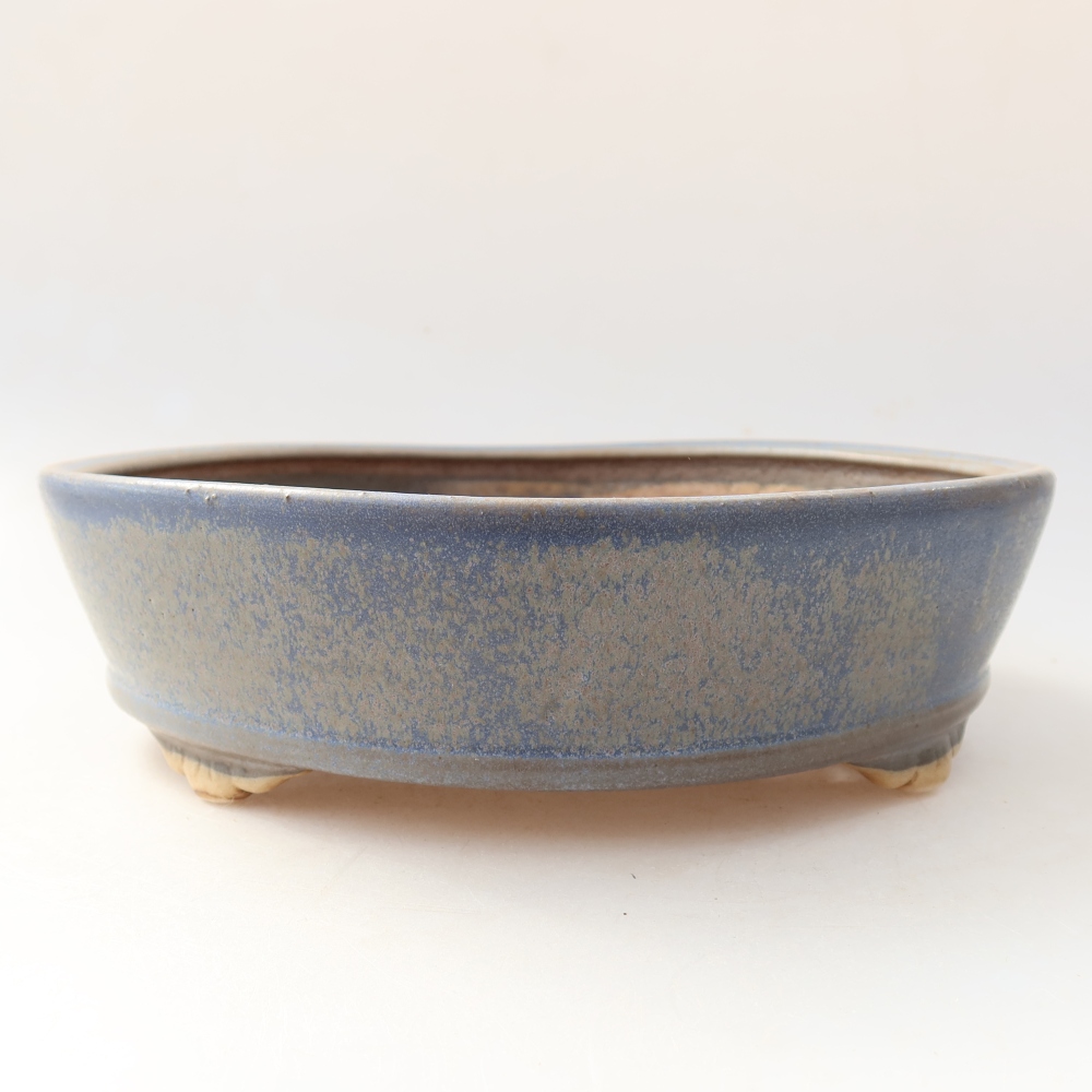 Keramická miska na bonsai 21,5 x 21,5 x 6 cm, farba modrá