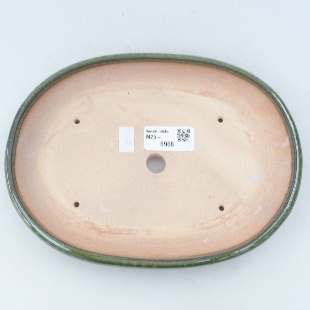 Keramická miska na bonsaje 22,5 x 16,5 x 3 cm, zelená