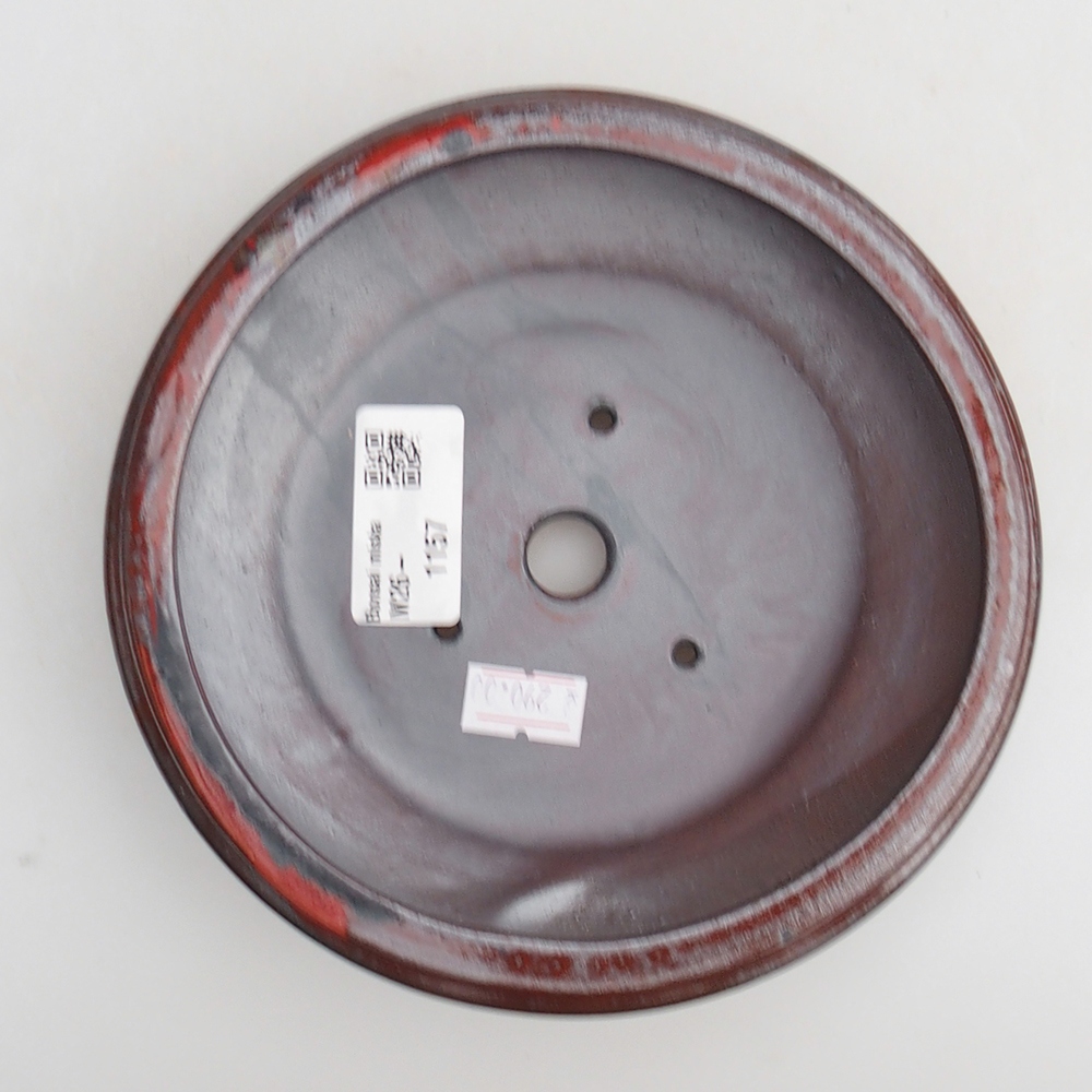 Keramická bonsajová miska 15 x 15 x 4,5 cm, farba červená