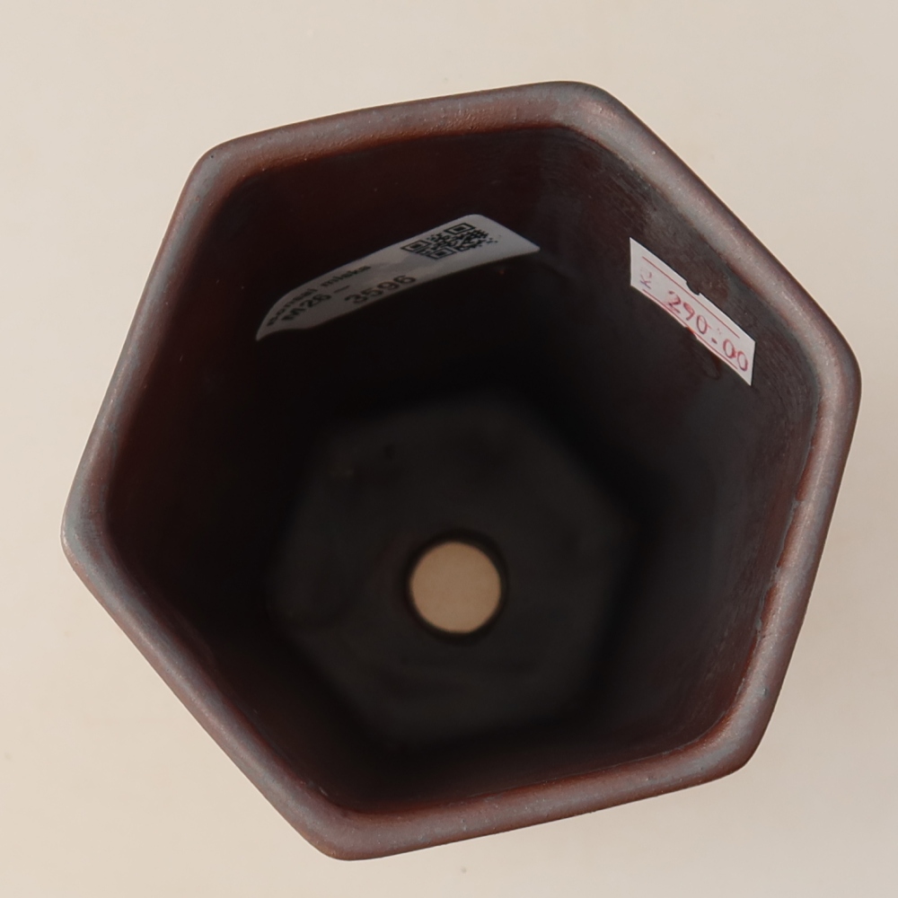Keramická miska na bonsai 9,5 x 8,5 x 14,5 cm, farba: kovová