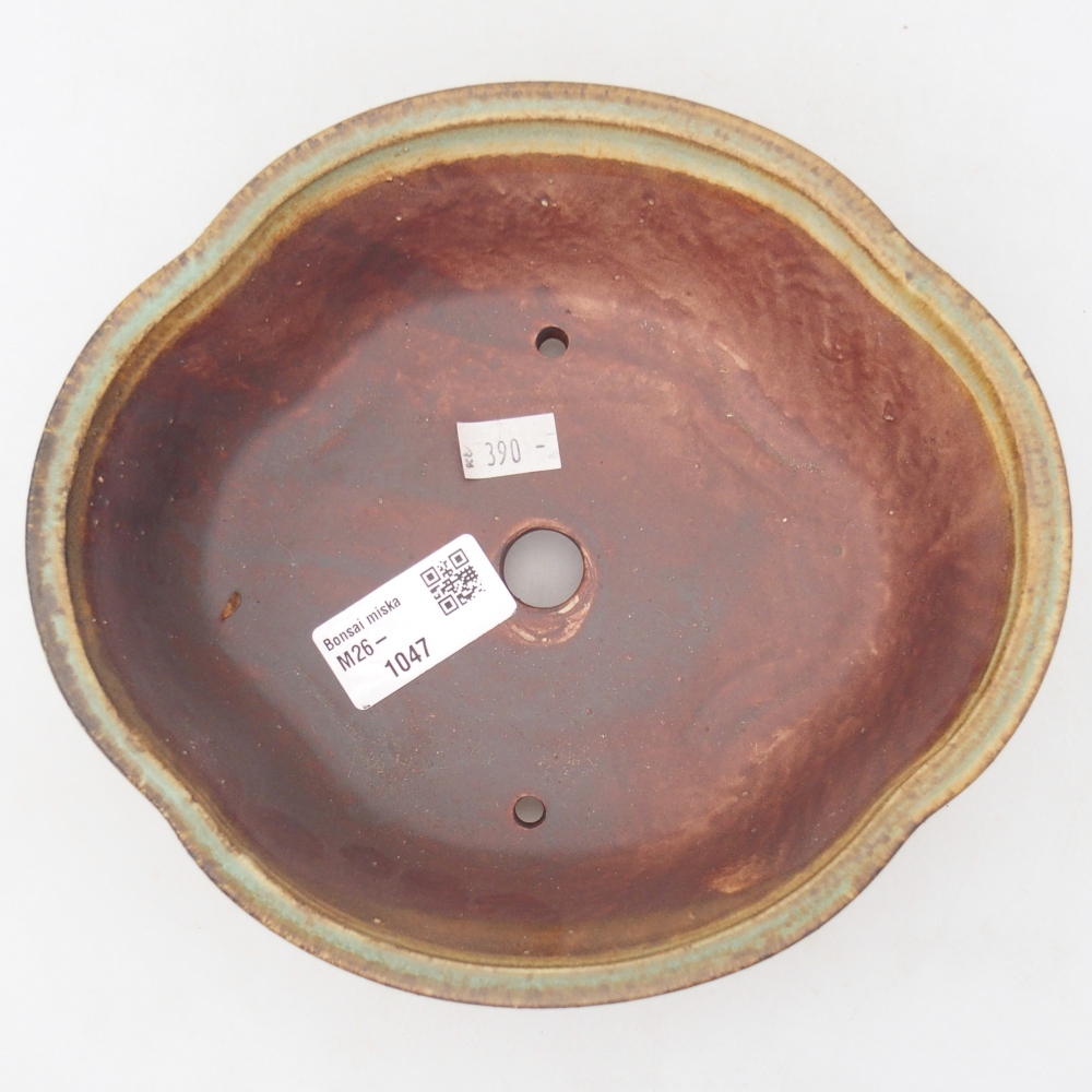 Keramická miska na bonsaje 18,5 x 17 x 6 cm, zelená