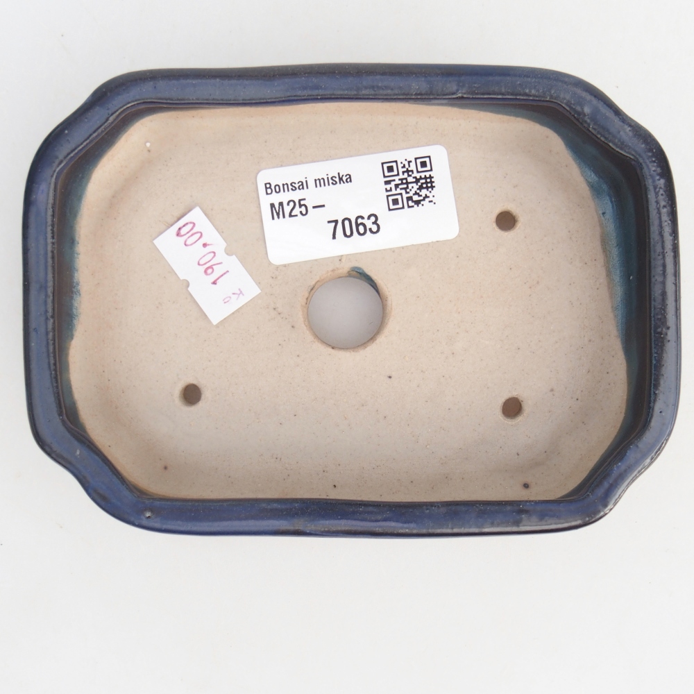 Keramická miska na bonsaje 12,5 x 9 x 3 cm, farba modrá