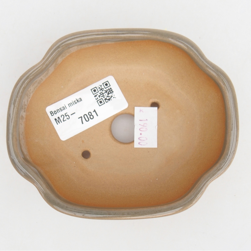 Keramická miska na bonsaje 10,5 x 9 x 3,5 cm, sivá