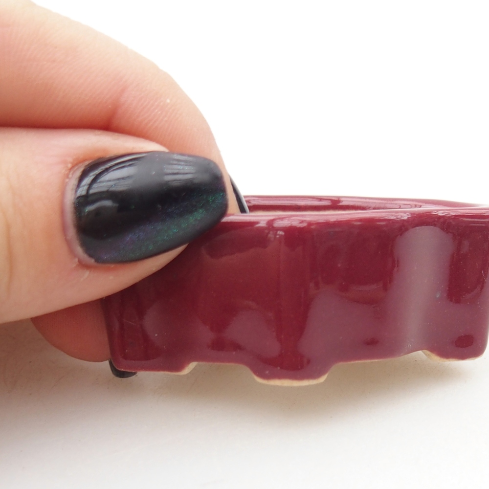 Mini bonsajová miska 5 x 3 x 2 cm, bordová