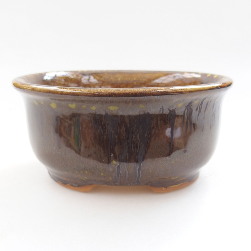 Keramická bonsai miska 12,5 x 10,5 x 5,5 cm, farba žlta