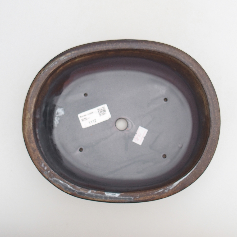 Keramická bonsajová miska 23 x 19 x 7 cm, farba kovu