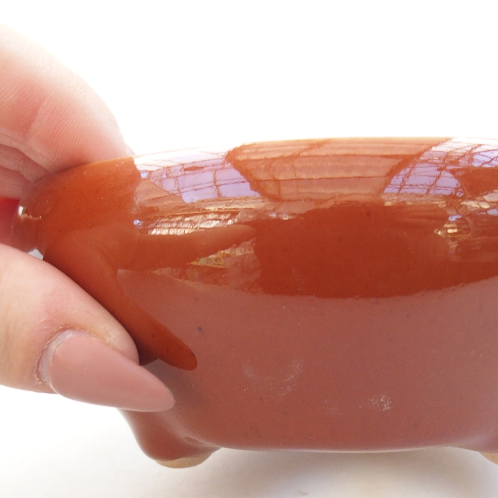 Keramická miska na bonsaje 10 x 10 x 5 cm, hnedá