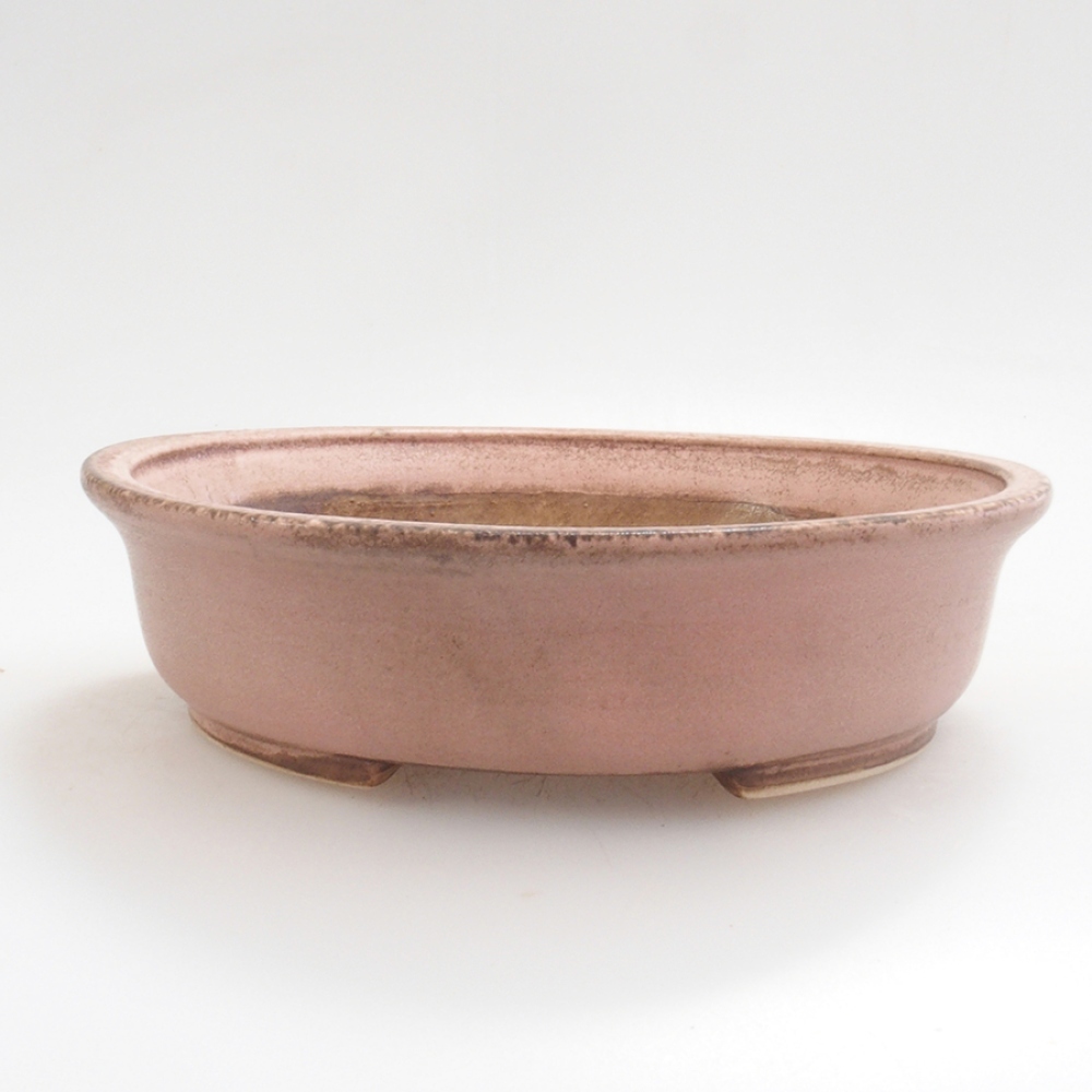 Keramická bonsai miska 15 x 14 x 4 cm, farba ružová