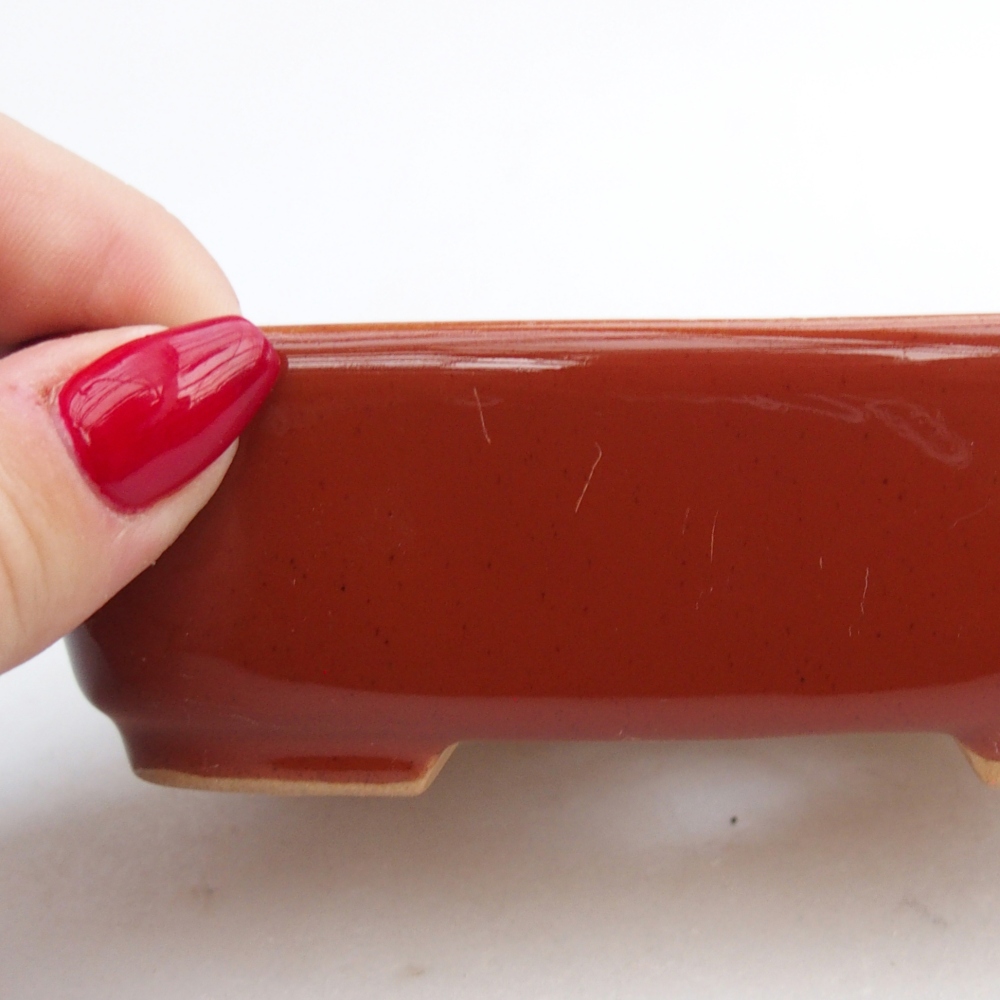 Keramická miska na bonsaje 12 x 10 x 4 cm, hnedá