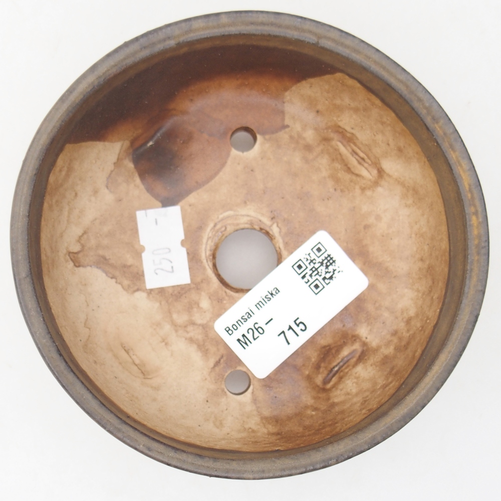 Keramická miska na bonsaje 11 x 11 x 4,5 cm, hnedá