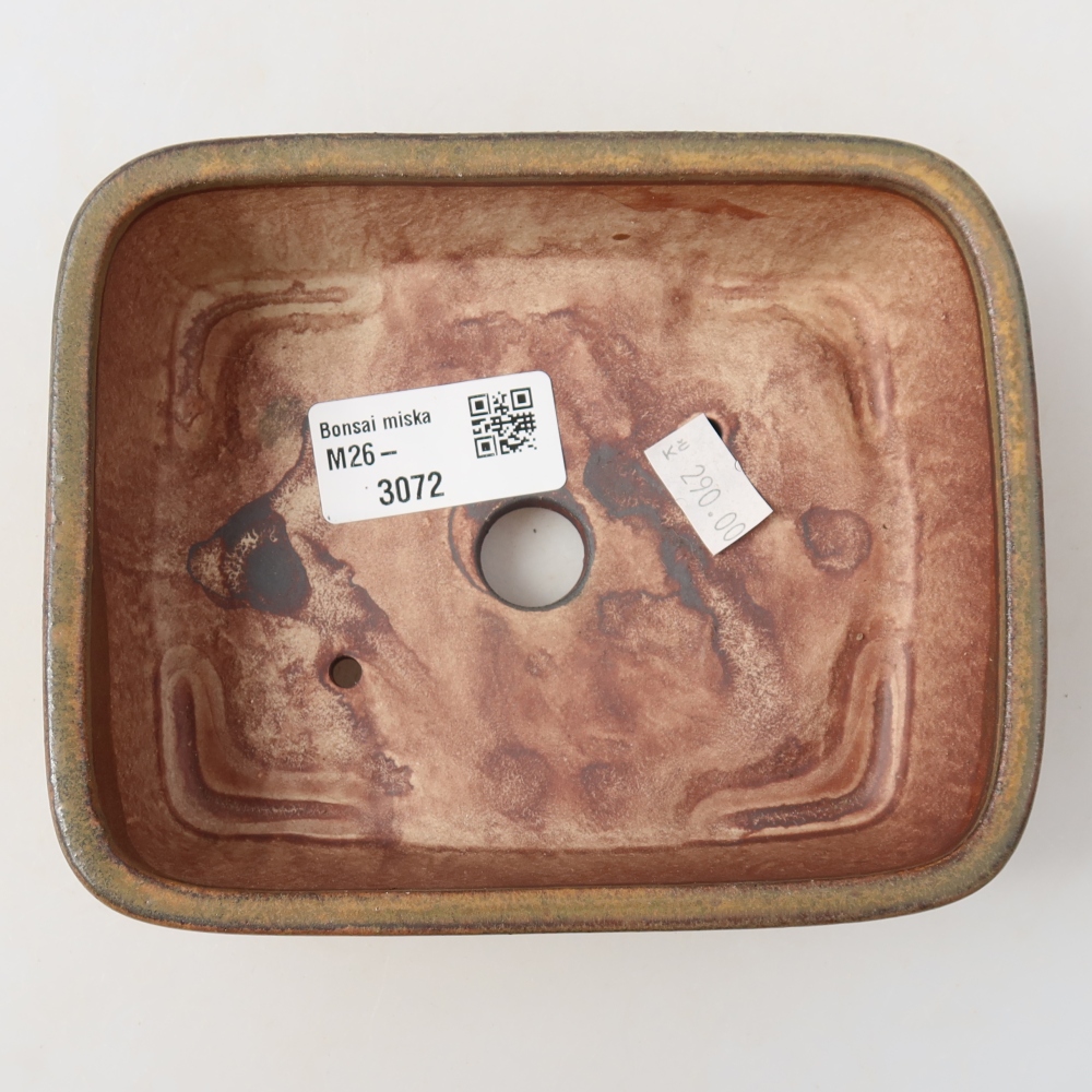 Keramická miska na bonsai 14 x 11,5 x 4,5 cm, farba hnedá