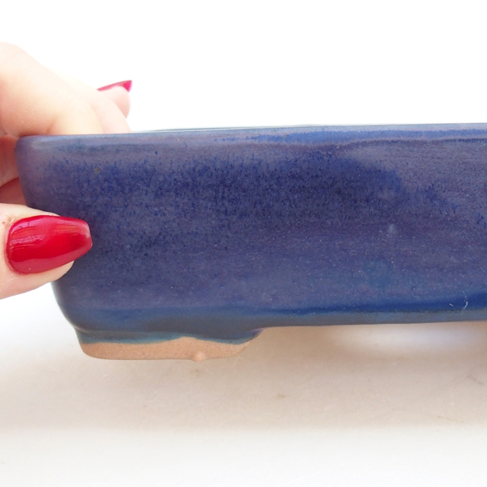 Keramická miska na bonsaje 18,5 x 13,5 x 3,5 cm, farba modrá