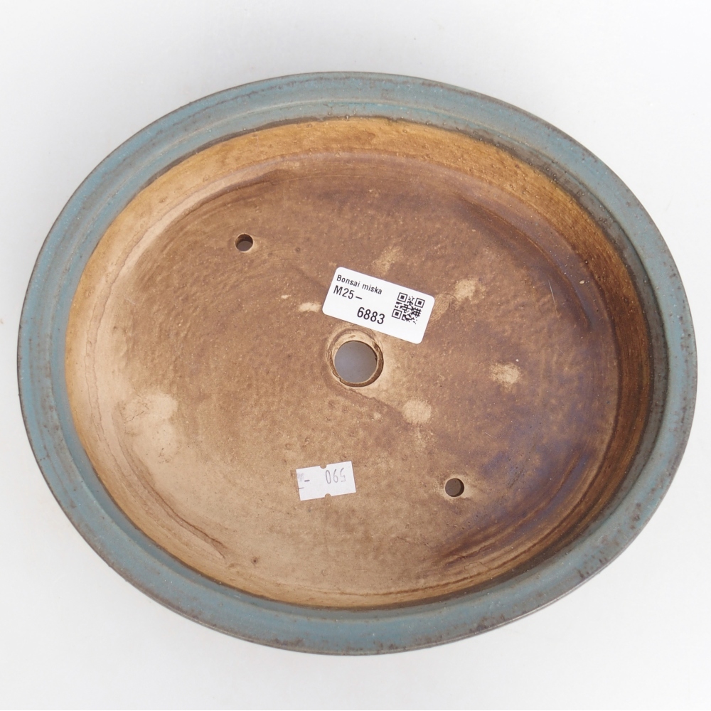Keramická miska na bonsaje 24 x 20,5 x 5 cm, farba modrá