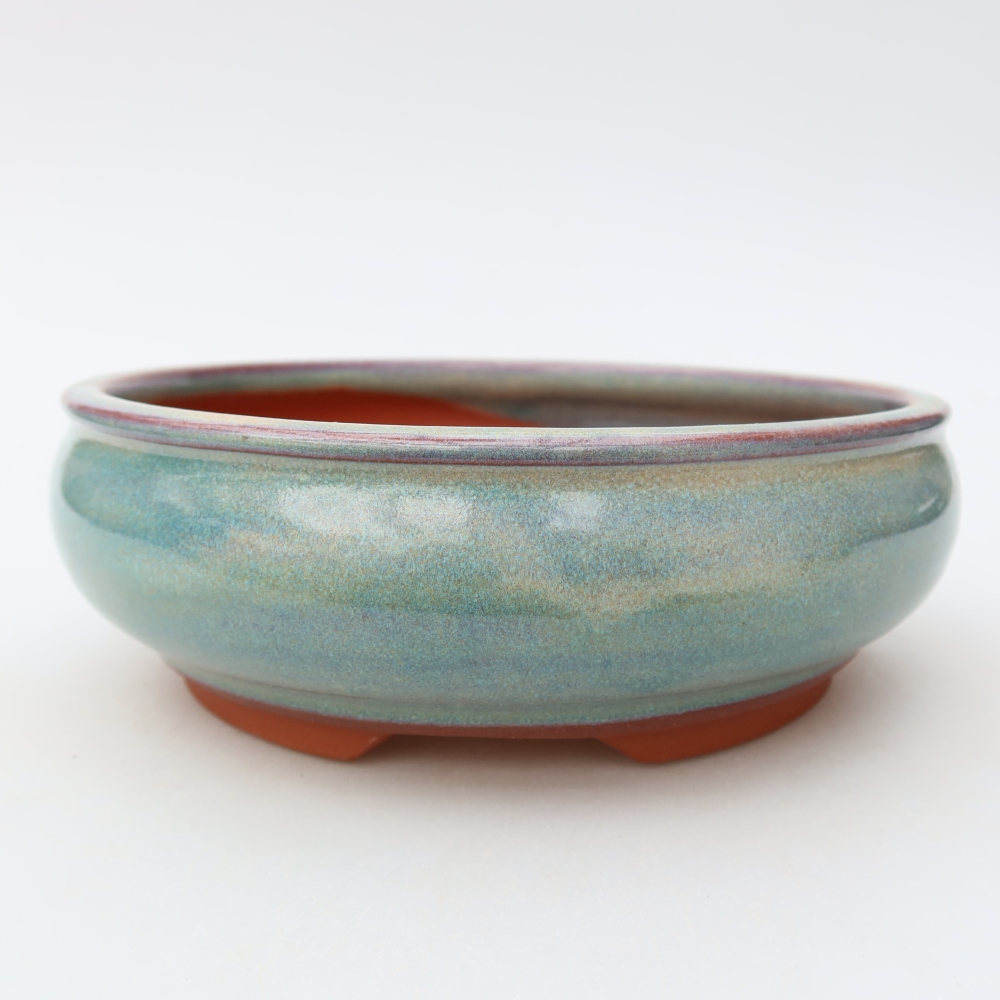 Keramická miska na bonsaje 17 x 17 x 6 cm, zelená
