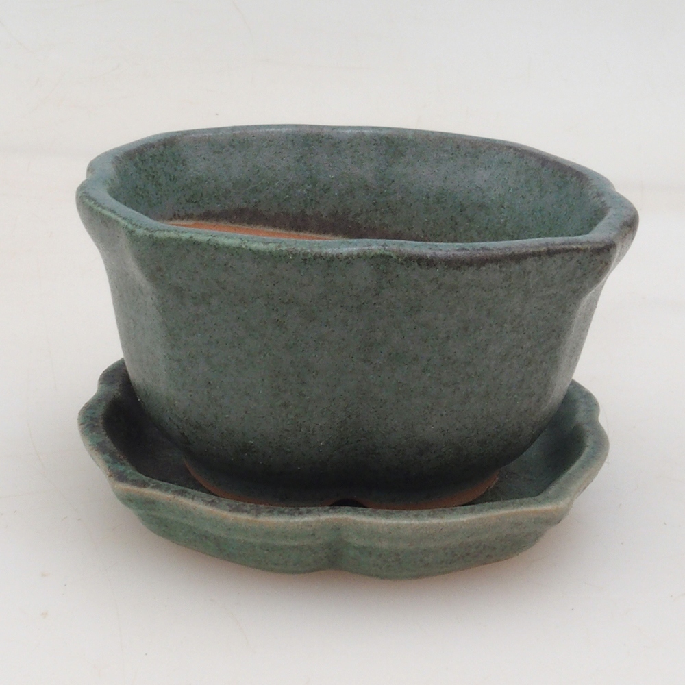 Bonsai miska + podmiska H95 - zelená