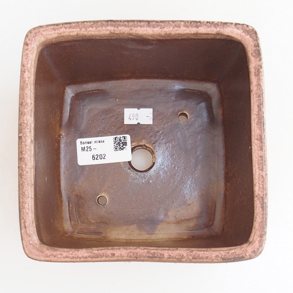 Keramická miska na bonsaje 15 x 15 x 9,5 cm, ružová