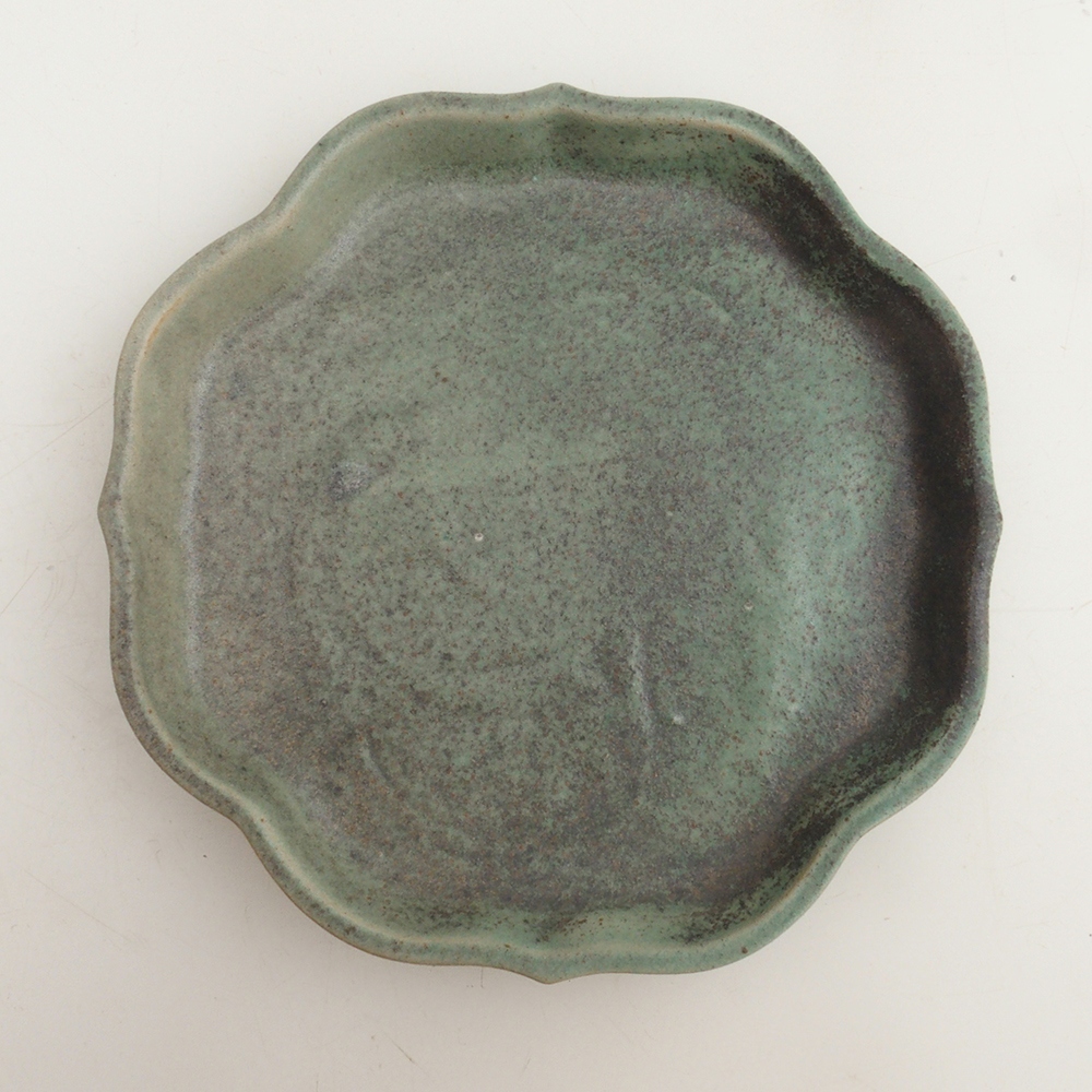 Keramická podmiska H06 - 14 x 14 x 1,5 cm - zelená