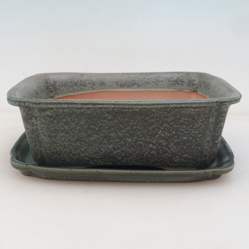 Bonsai miska + podmiska H50 - zelená