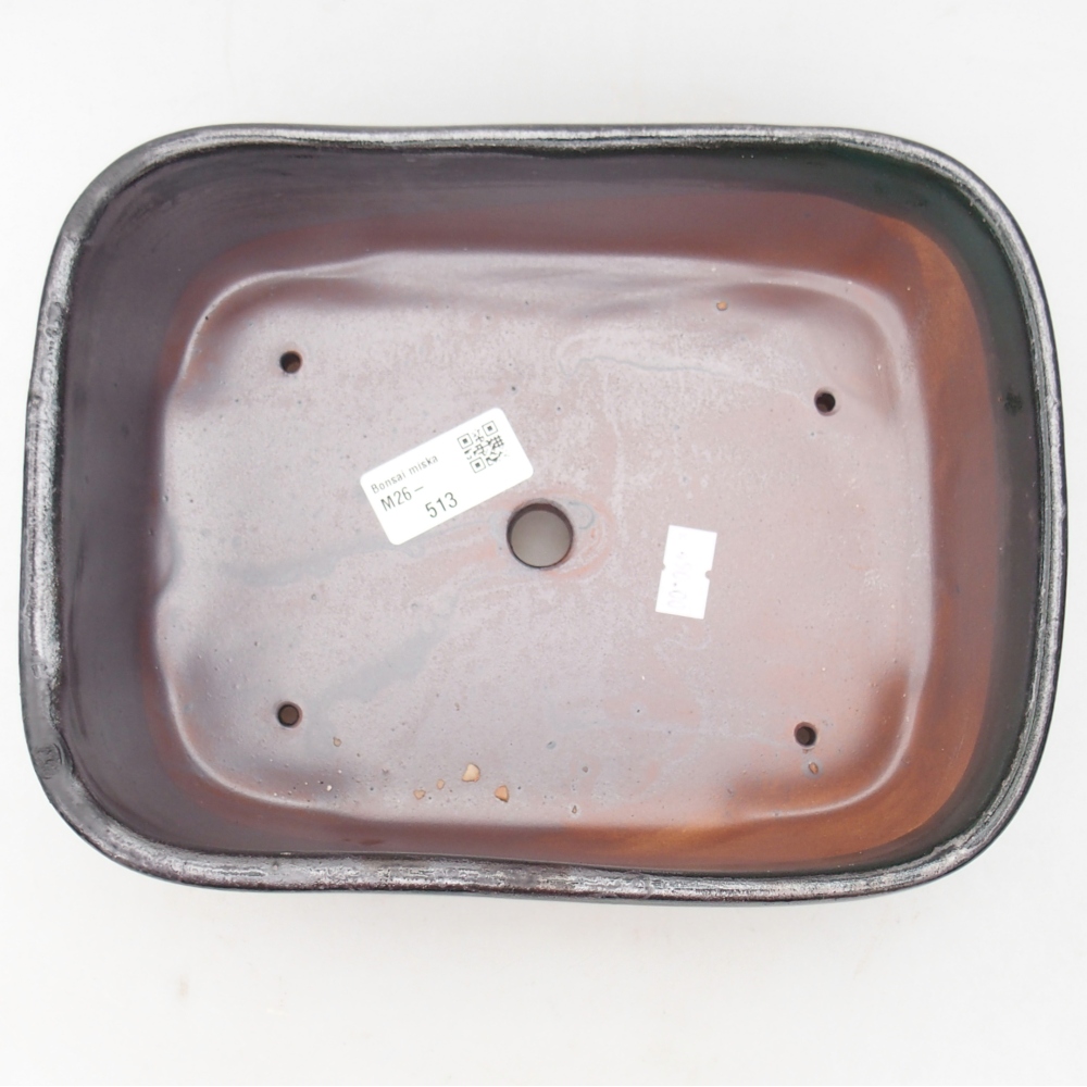 Keramická bonsajová miska 23 x 17 x 7,5 cm, zelená