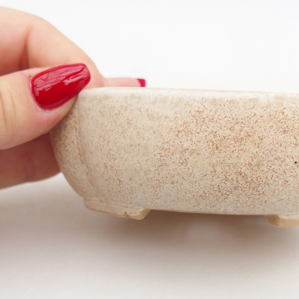 Keramická miska na bonsaje 10,5 x 9 x 3,5 cm, farba béžová