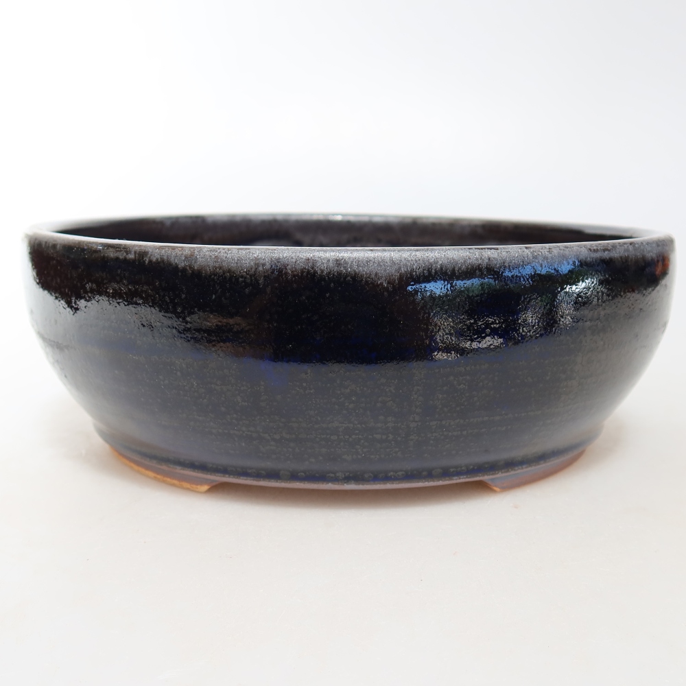 Keramická miska na bonsaje 18 x 18 x 6,5 cm, farba modrá