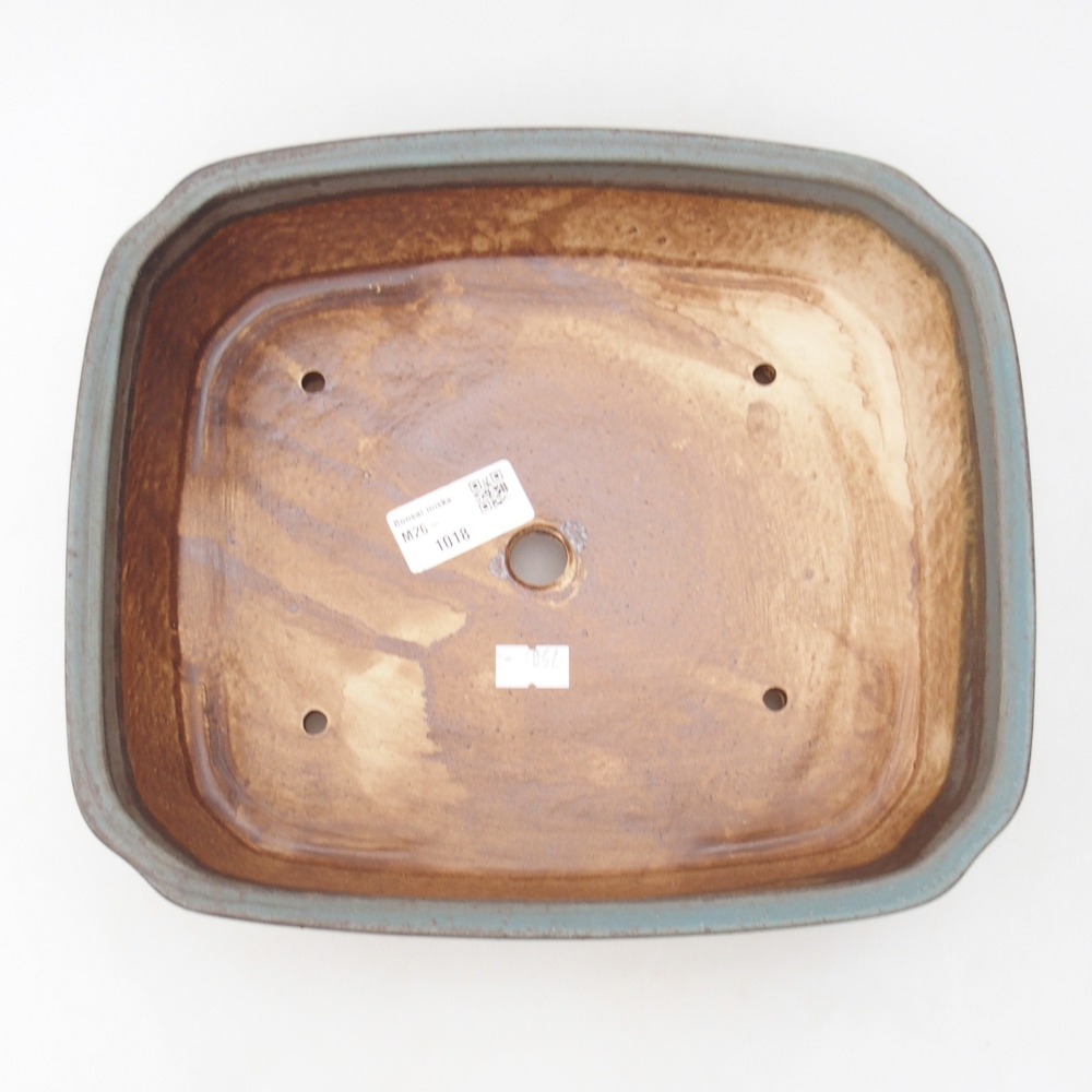 Keramická miska na bonsaje 25 x 21,5 x 6,5 cm, farba modrá