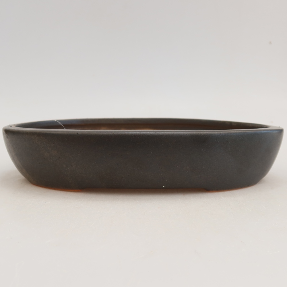 Keramická miska na bonsaje 22 x 17 x 4 cm, farba sivá