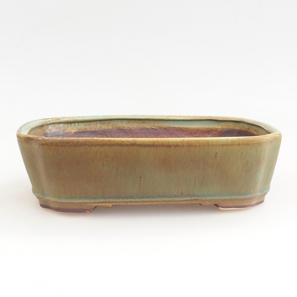 Keramická miska na bonsaje 21 x 18 x 6 cm, zelená