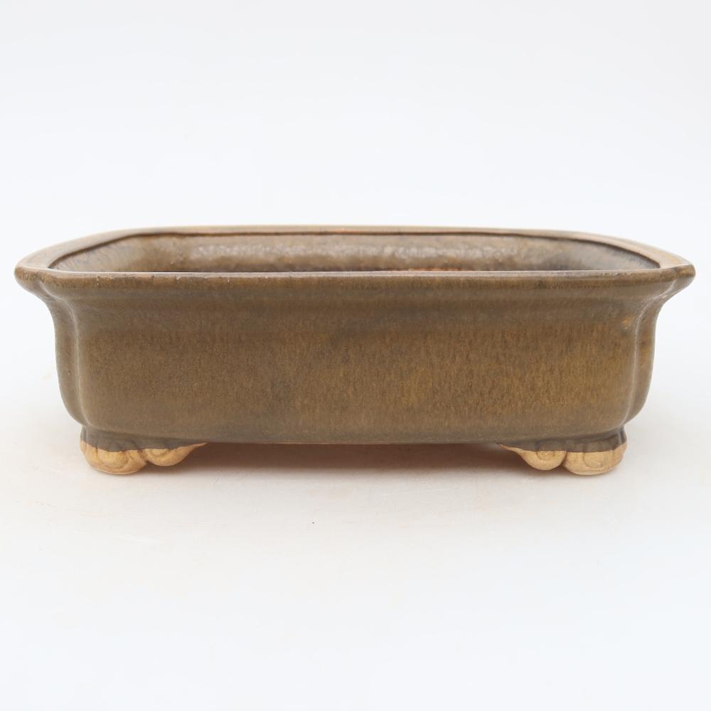 Keramická miska na bonsaje 20 x 17,5 x 6 cm, farba hnedá