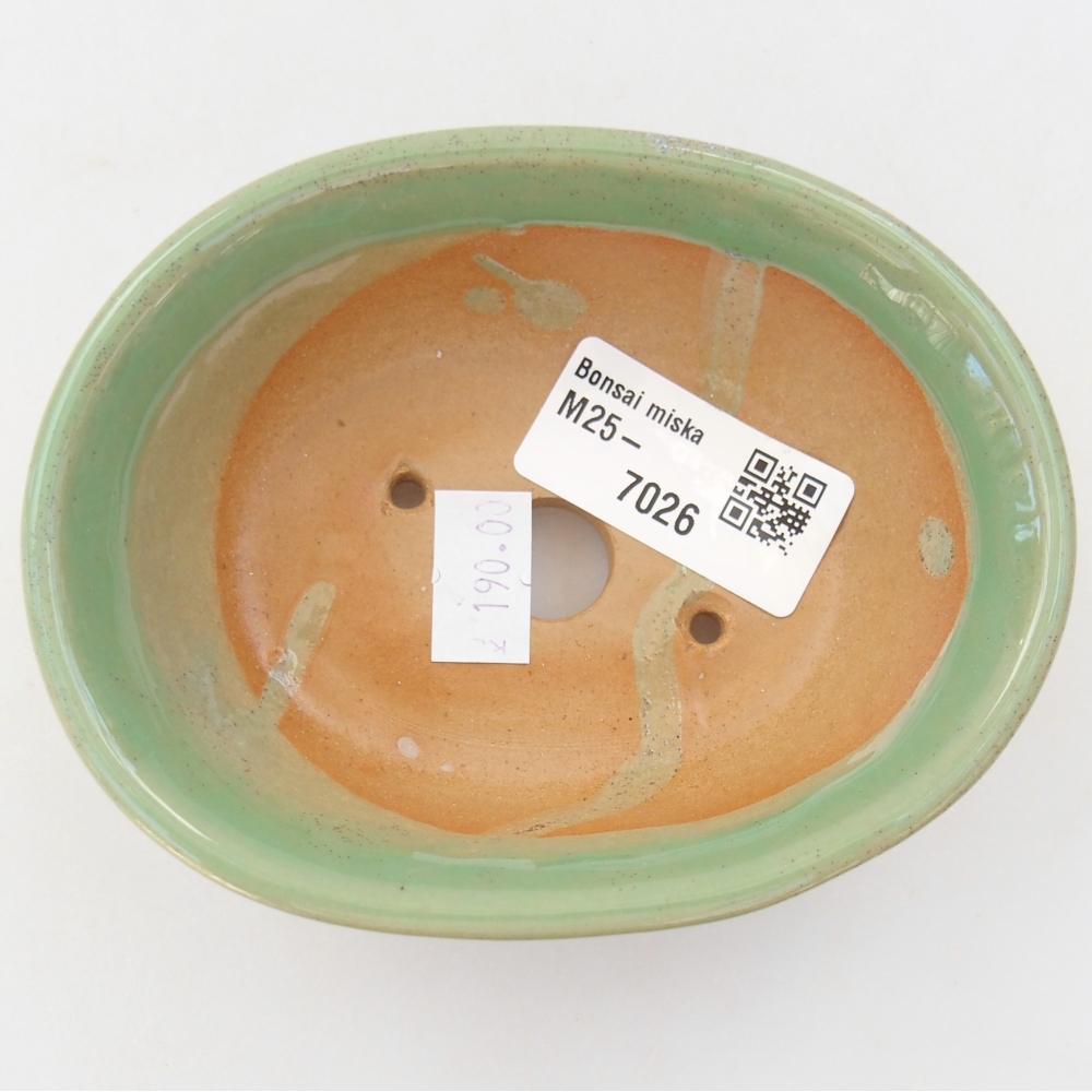 Keramická miska na bonsaje 11 x 9 x 4 cm, zelená