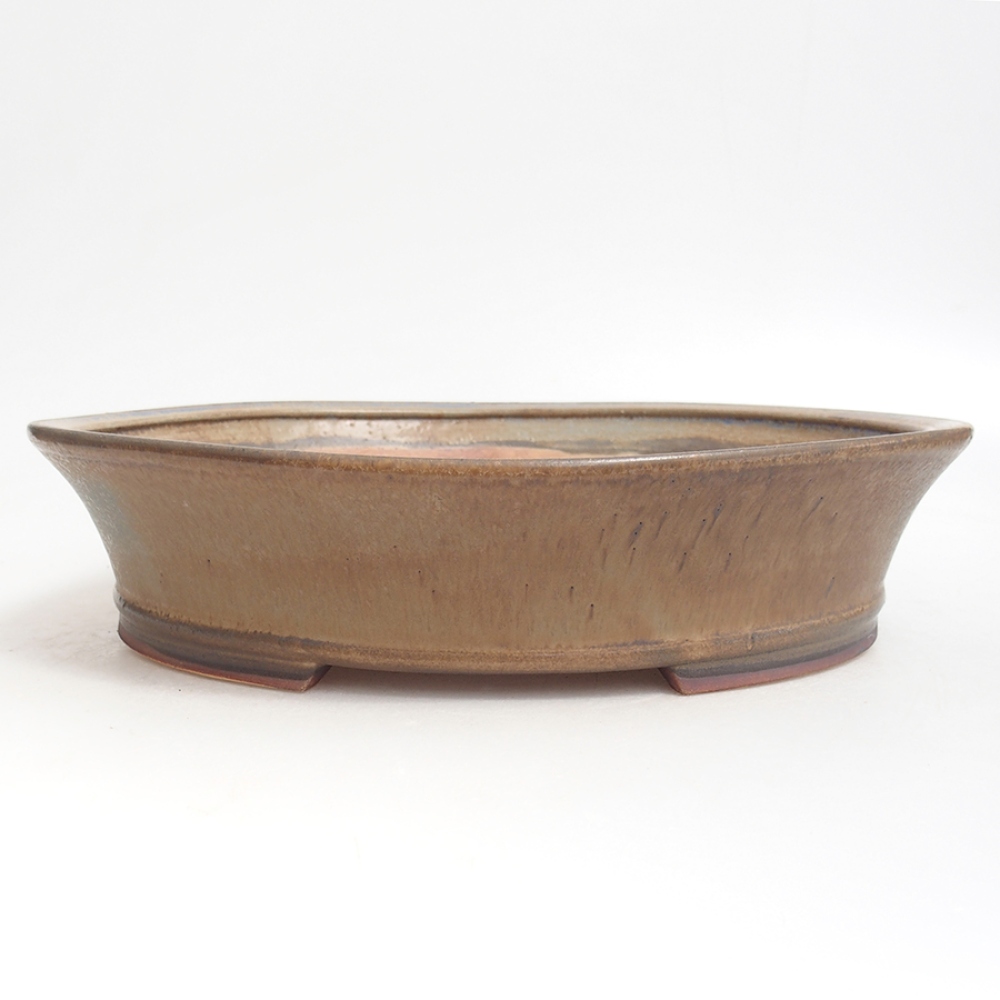 Keramická bonsai miska  27,5 x 24,5 x 6  cm, farba hnedá