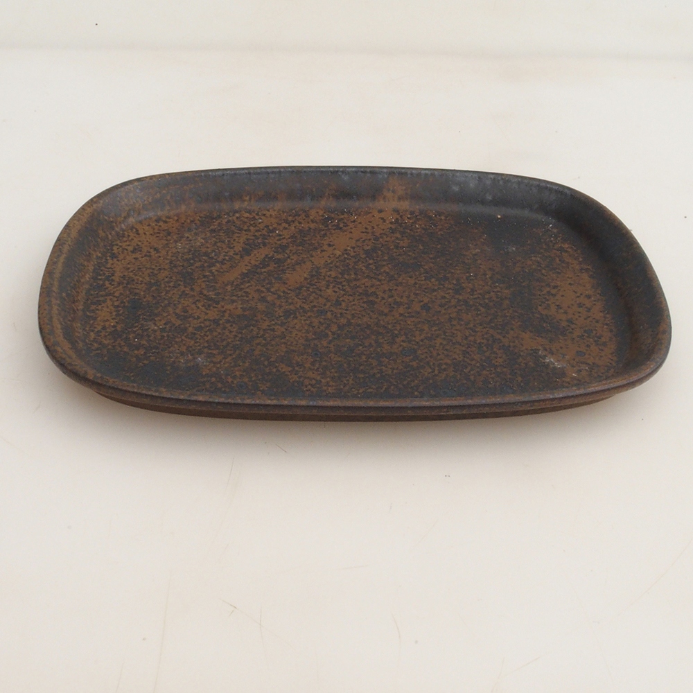 Keramická podmiska H06 - 20,5 x 14,5 x 1,5 cm - hnedá