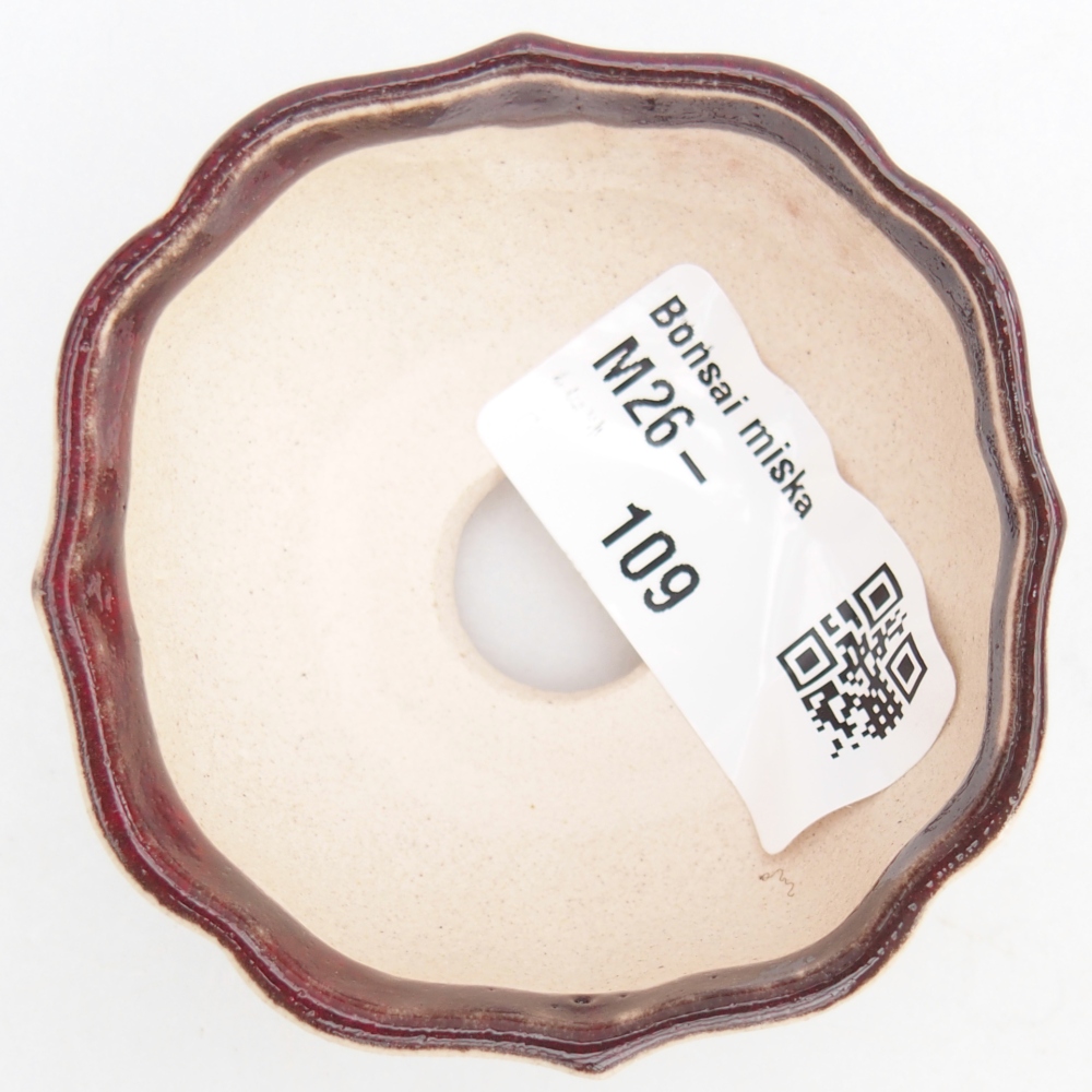 Mini bonsajová miska 6 x 6 x 3 cm, farba červená
