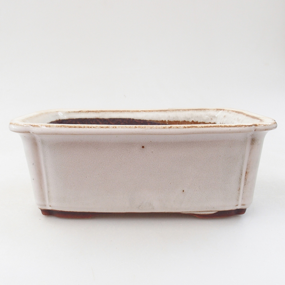 Keramická bonsai miska 17 x 13 x 6 cm, farba biela