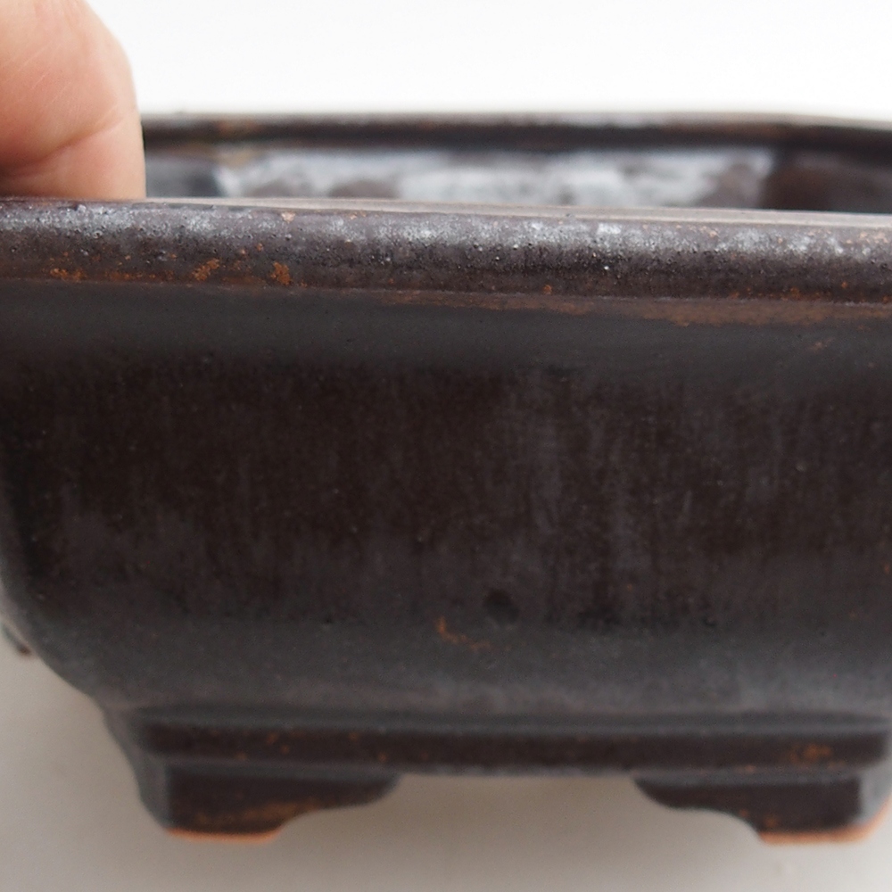 Keramická bonsajová miska 23 x 21 x 7,5 cm, farba kovu