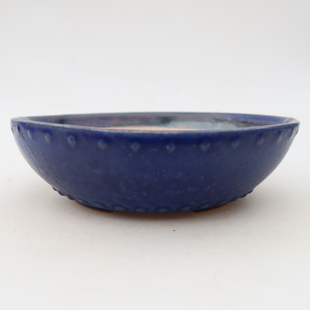 Keramická miska na bonsaje 17 x 17 x 5 cm, farba modrá