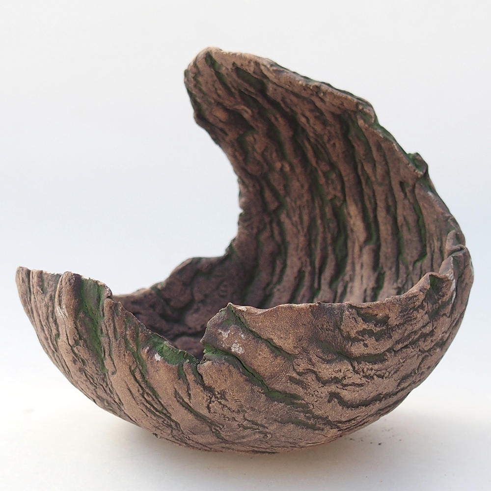 Keramická mušľa 13 x 13 x 12 cm , farba zelená