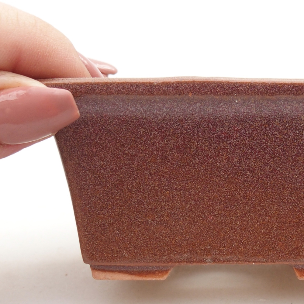 Keramická miska na bonsaje 8 x 6 x 4 cm, bordová