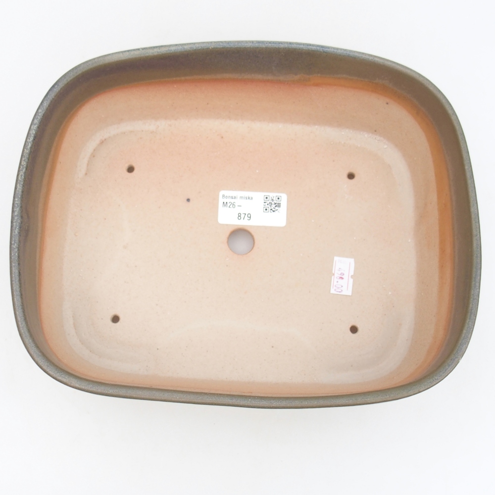 Keramická bonsajová miska 23,5 x 19 x 7,5 cm, farba hnedozelená