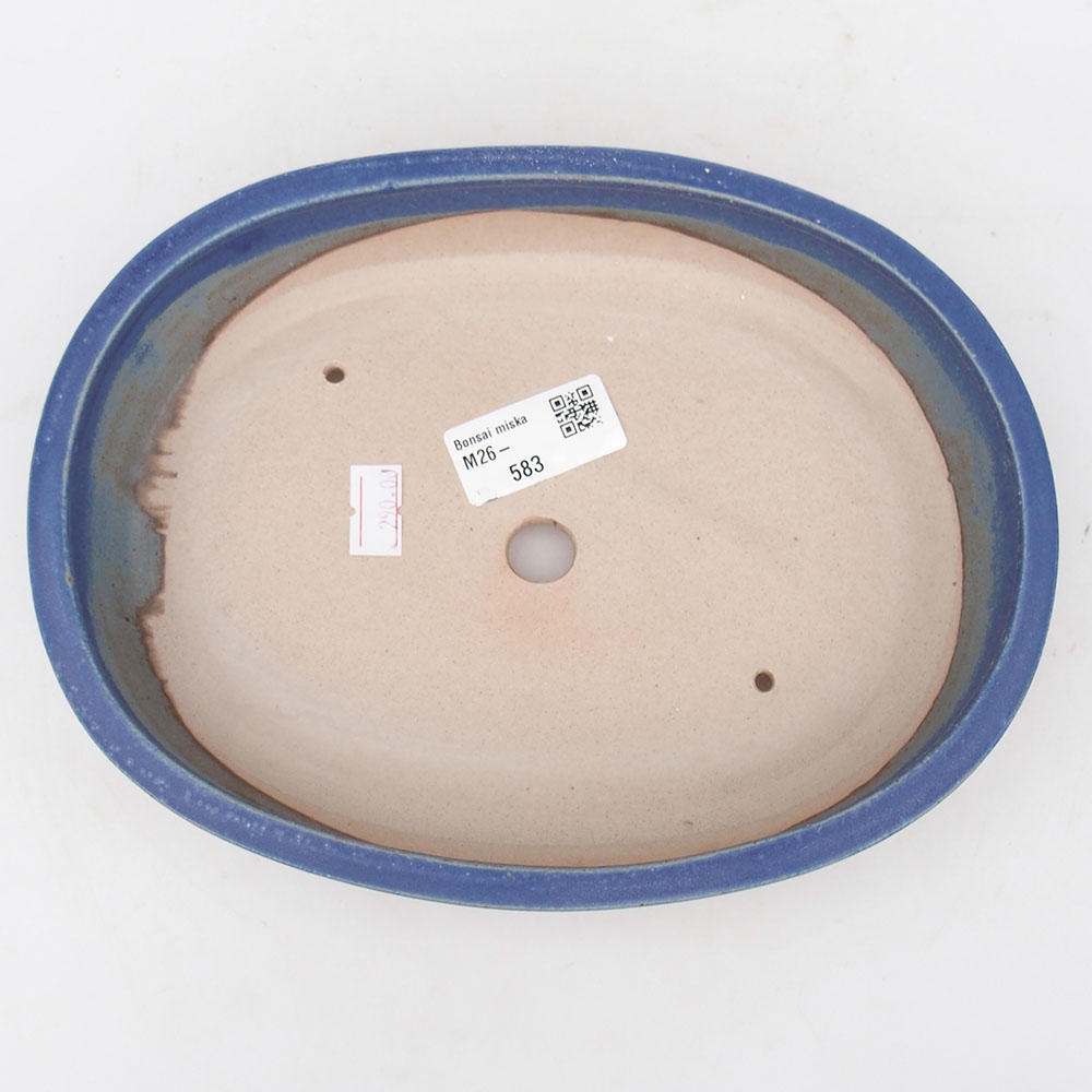 Keramická miska na bonsaje 22 x 17 x 4 cm, farba modrá