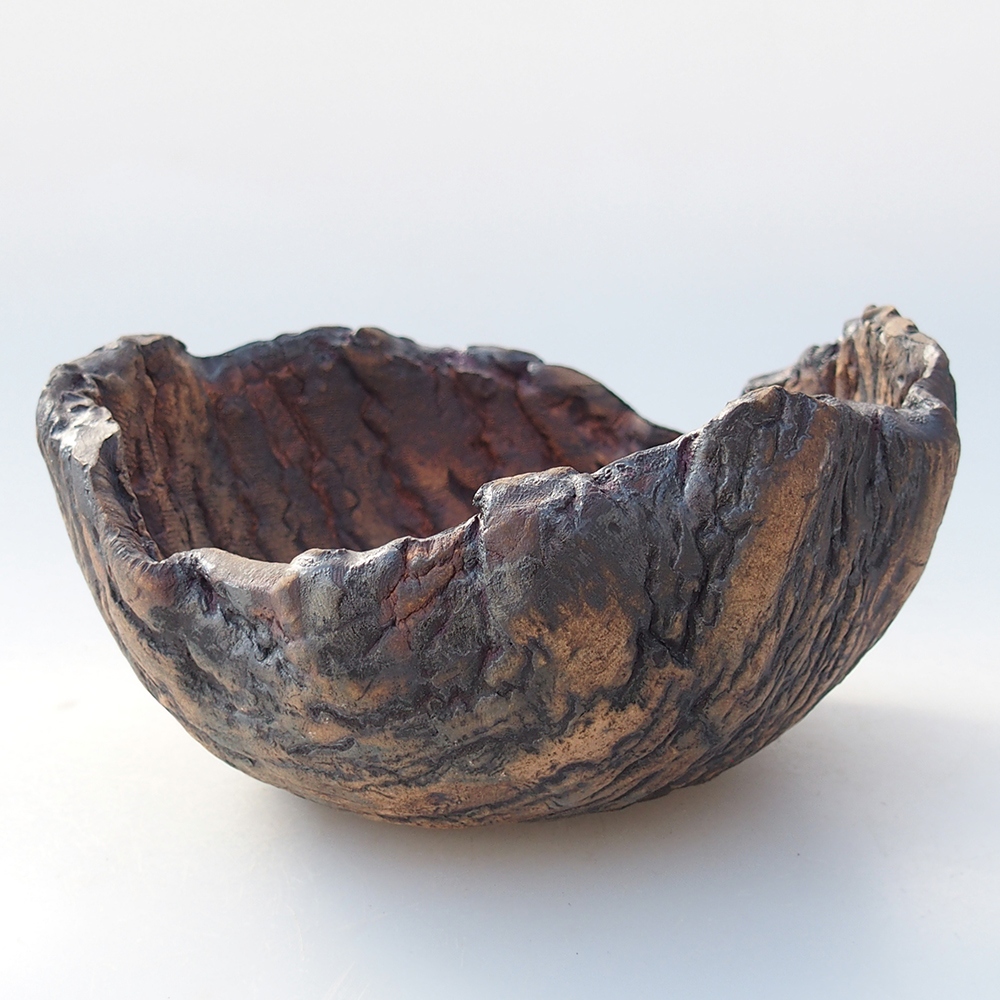 Keramická mušľa 13,5 x 12,5 x 7,5 cm , farba hnedá